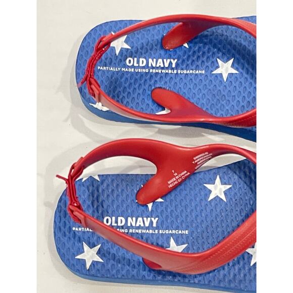 Old Navy Baby Blue Red Stars Patriotic Sandals Size 7 - Picture 4 of 6